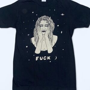 Melodie Perrault F*ck T‎ Shirt Size Medium Super Soft Black Graphic Artist Tee